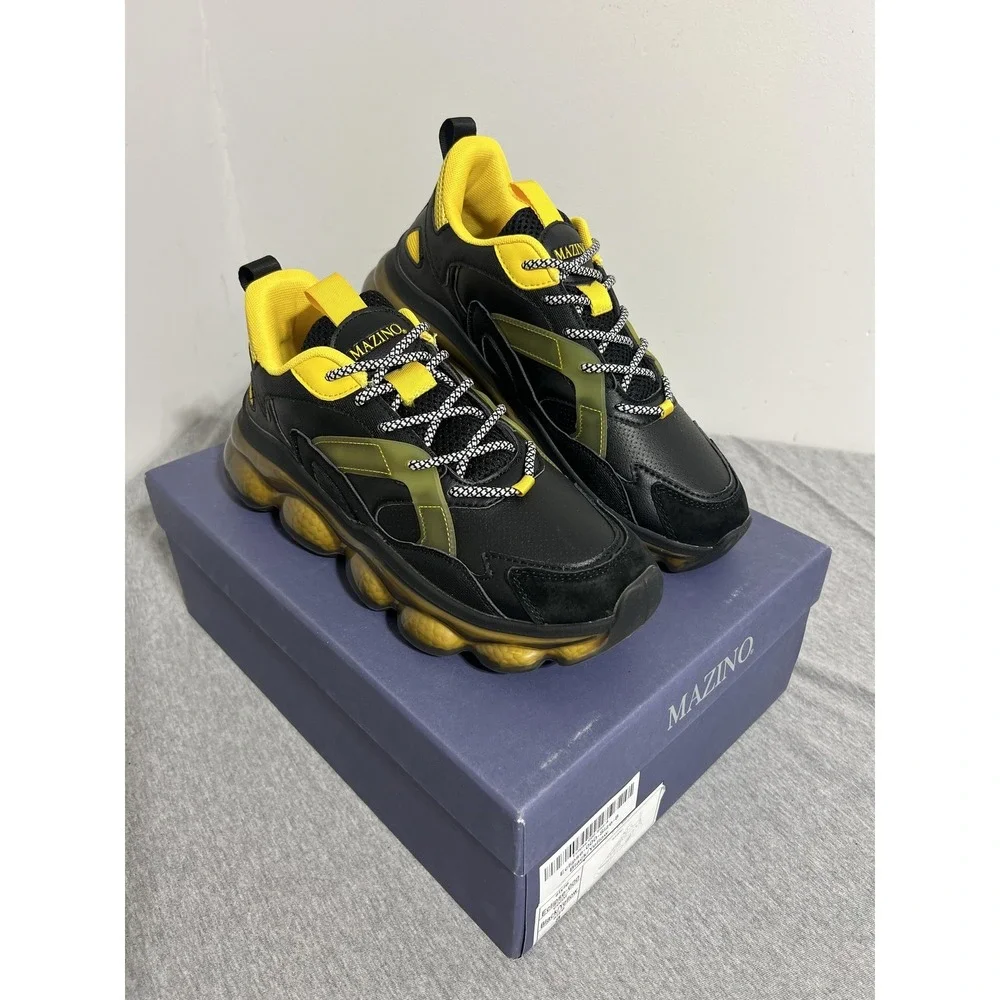 Mazino Shoes Mens Size 8 Black Yellow Eclipse Chunky‎ Dad Sneakers Eclipse-000